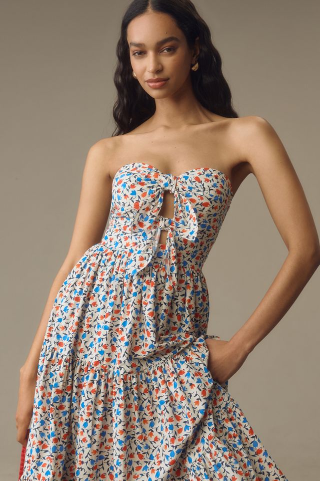 Atsu Strapless Cutout A-Line Midi Dress #3