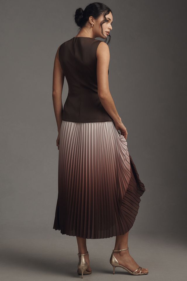 Derek Lam 10 Crosby Lauren Twofer Vest Pleated Midi Dress #1