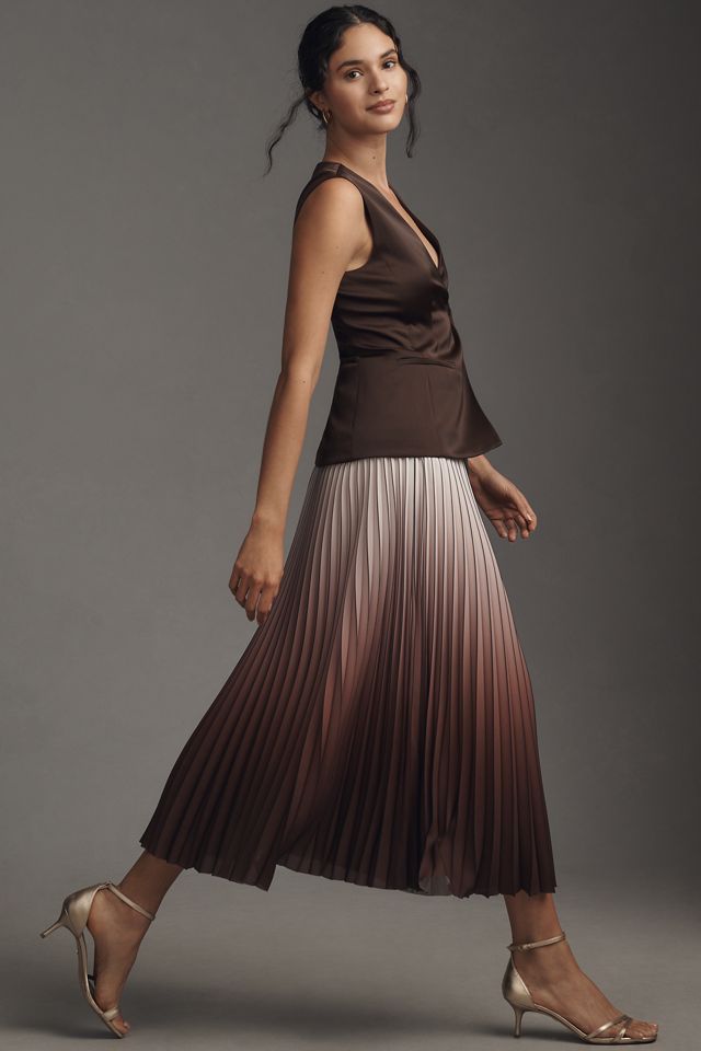 Derek Lam 10 Crosby Lauren Twofer Vest Pleated Midi Dress #3