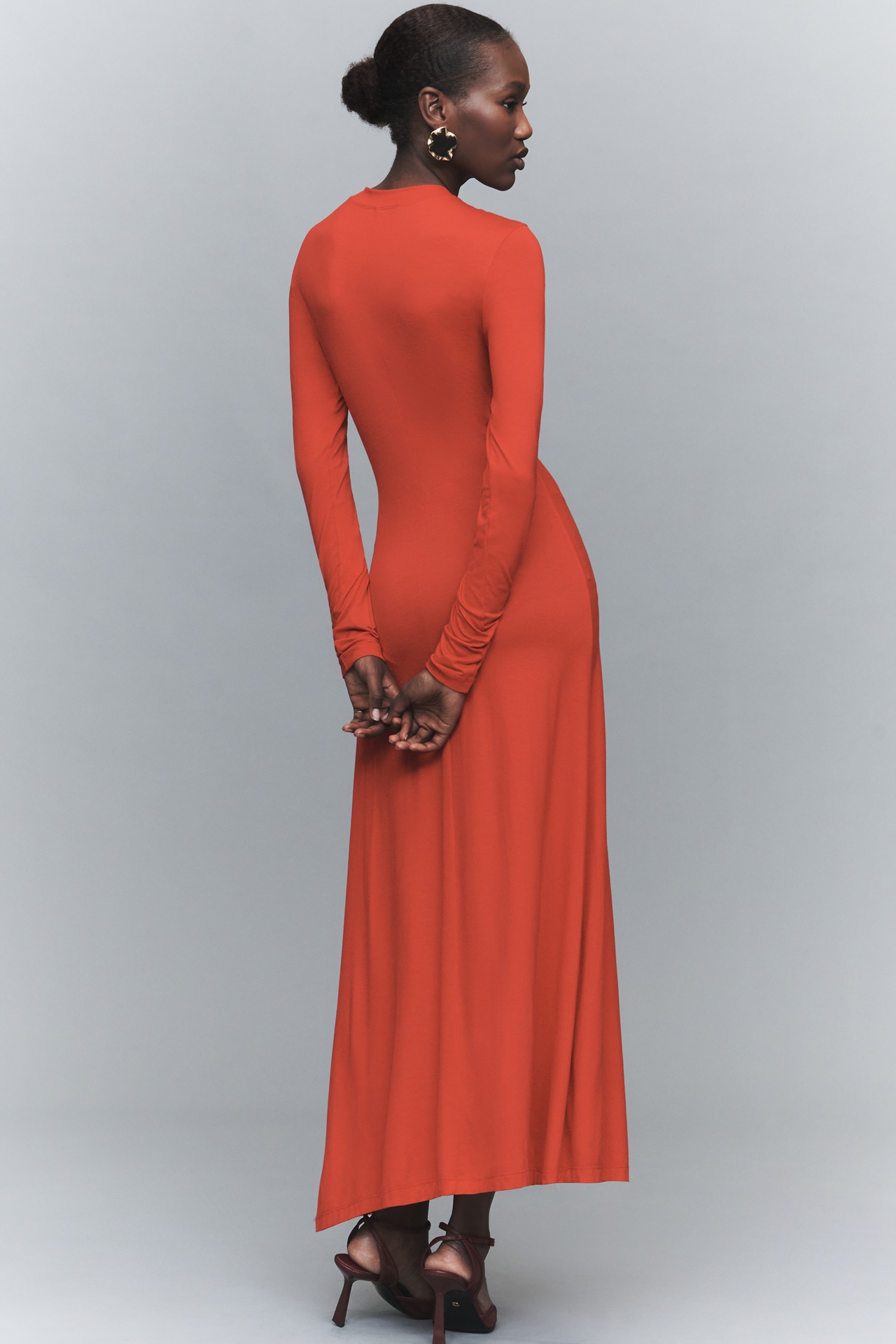 Derek Lam 10 Crosby Jersey Knit Long-Sleeve Midi Dress