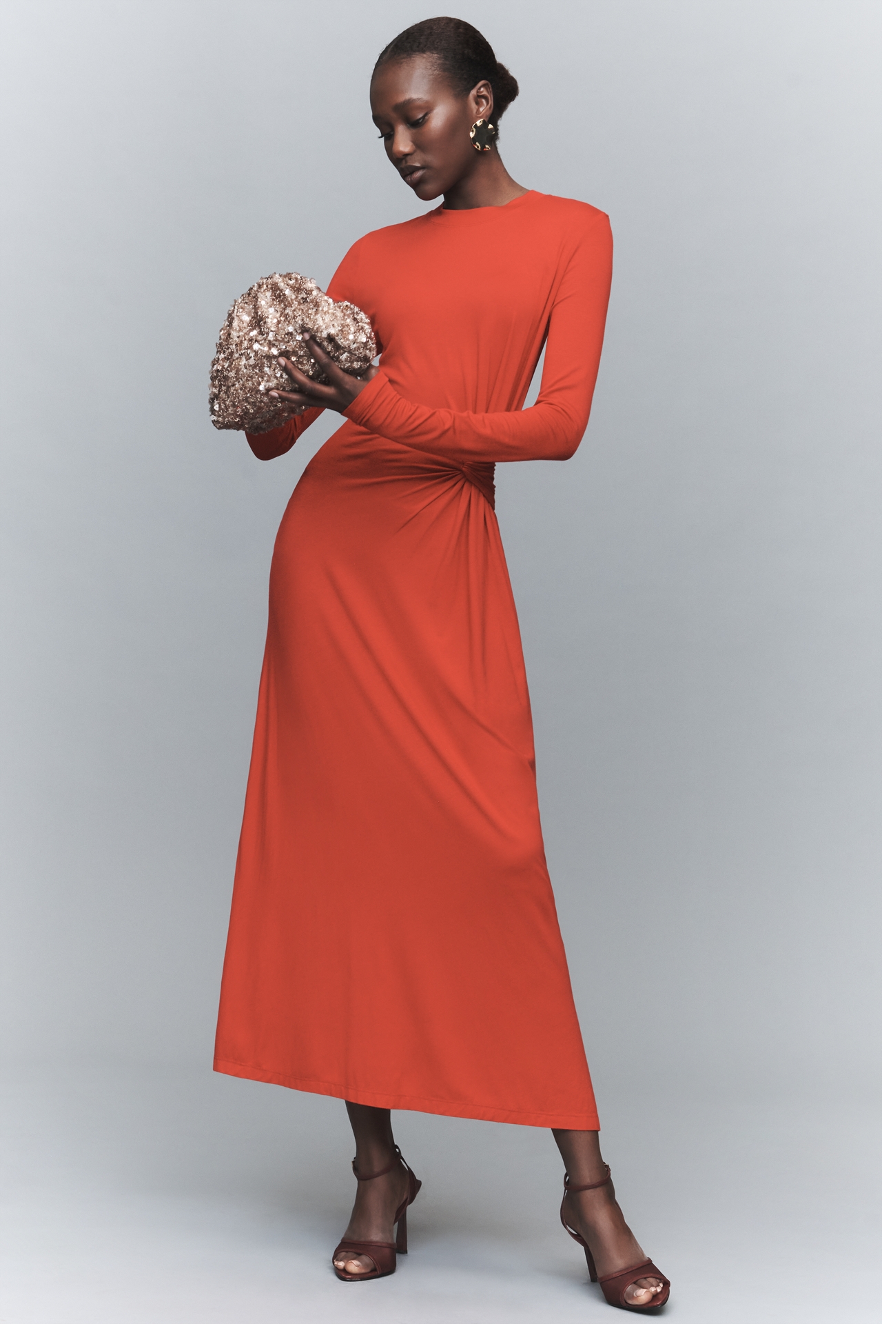 Derek Lam 10 Crosby Jersey Knit Long-Sleeve Midi Dress