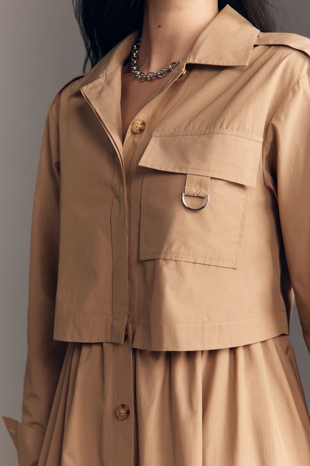 deresデレスシャツ新品 ブラミンク cygne lohen Derek Lam 10 Crosby Janine Poplin Trench Midi Dress | Anthropologie