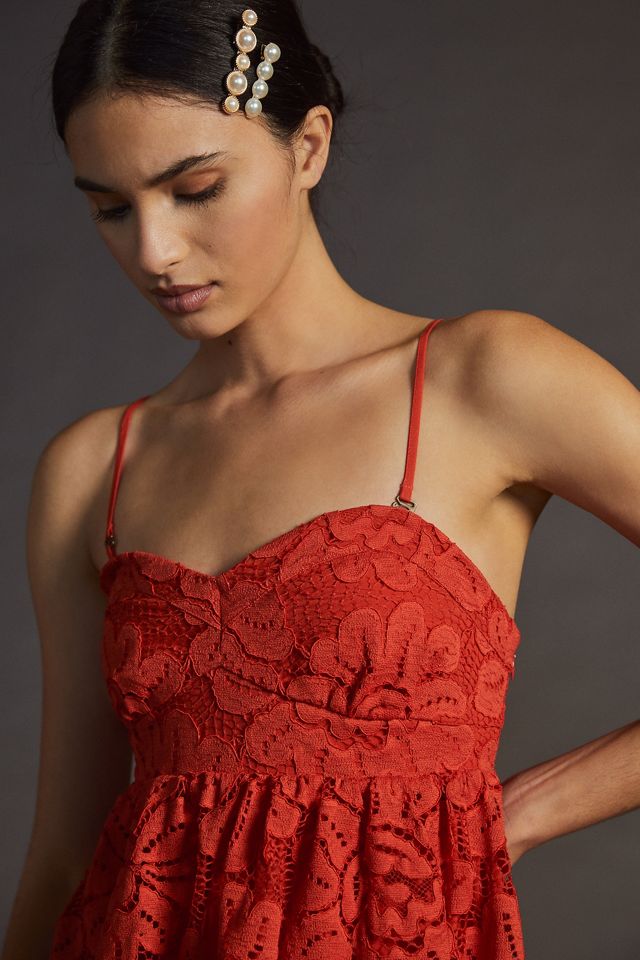 Maeve Strapless Lace Mini Dress #1