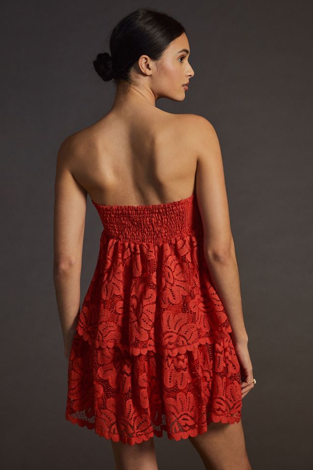Maeve Strapless Lace Mini Dress #2
