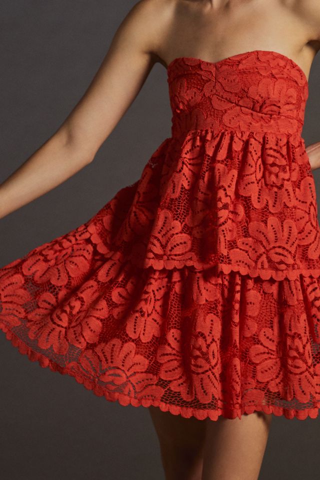 Maeve Strapless Lace Mini Dress #3