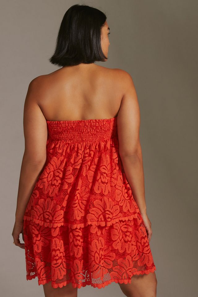 Maeve Strapless Lace Mini Dress #5
