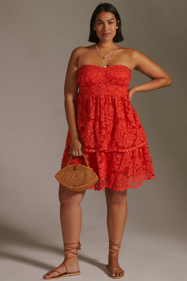 Maeve Strapless Lace Mini Dress #4