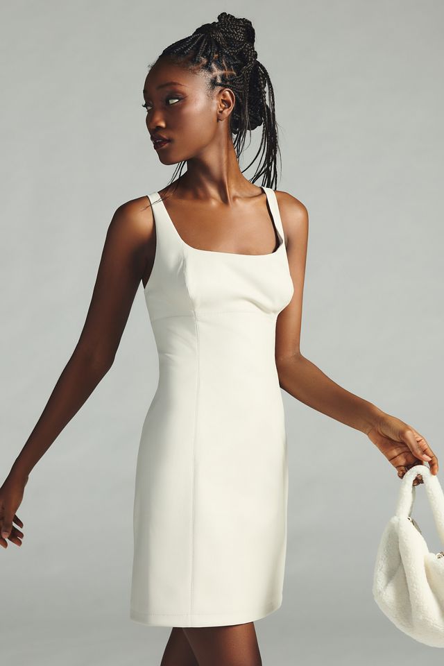 Maeve Faux Leather Squareneck Mini Dress #4