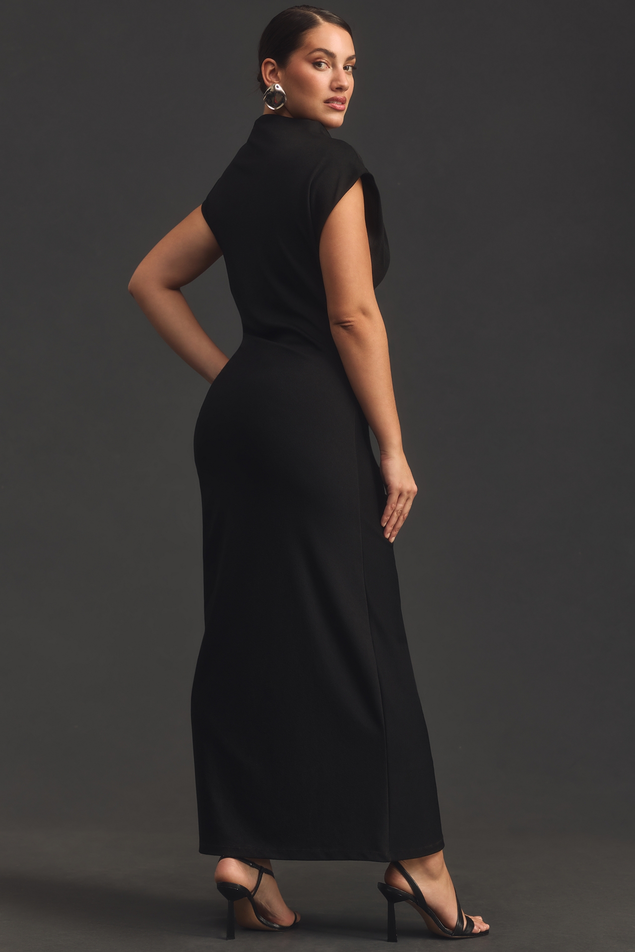 The Maya Ruched Cowl-Neck Dress