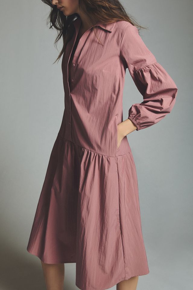 Maeve Button-Front Taffeta Dress #2