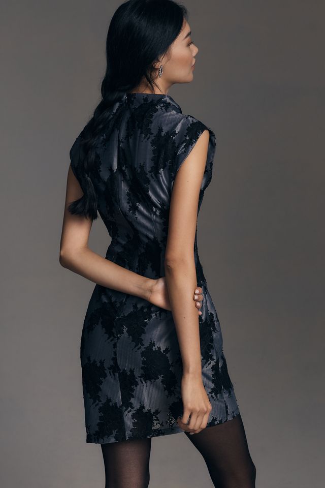 The Maya Ruched Cowl-Neck Dress: Lace Mini Edition #1