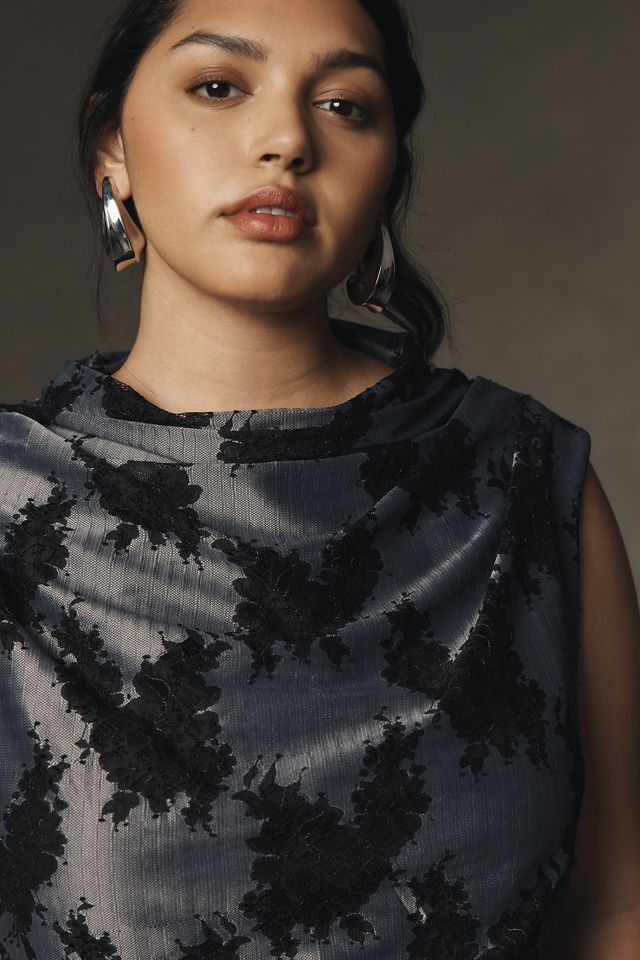 The Maya Ruched Cowl-Neck Dress: Lace Mini Edition #6