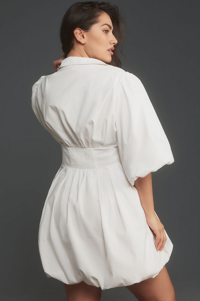 Maeve Collared Bubble-Hem Mini Dress #5
