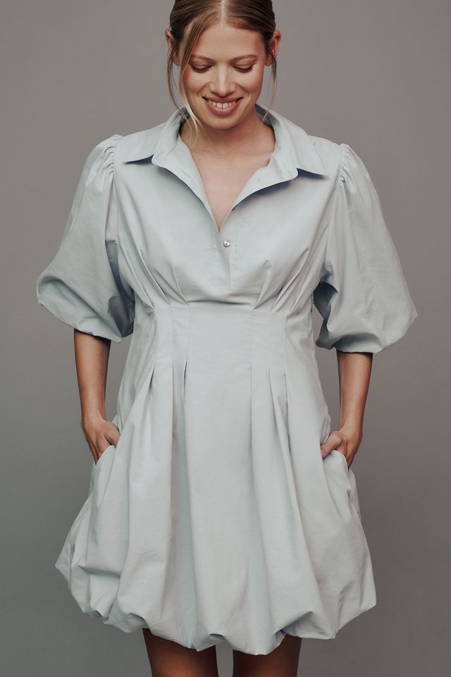 Maeve Collared Bubble-Hem Mini Dress #2