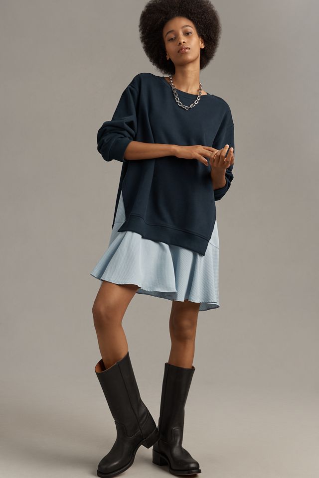 Maeve Long-Sleeve Twofer Mini Dress #1