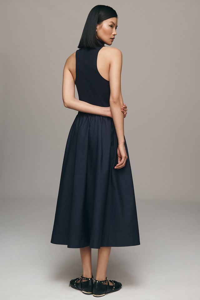 Maeve Sleeveless Collared Drop-Waist Midi Dress | Anthropologie