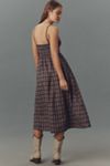 Pilcro Sleeveless Smocked Plaid Midi Dress