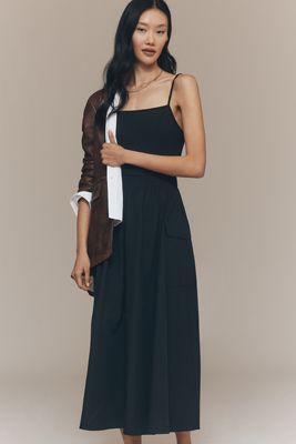 Maeve Hardware A-Line Zip-Front Midi Dress | Anthropologie