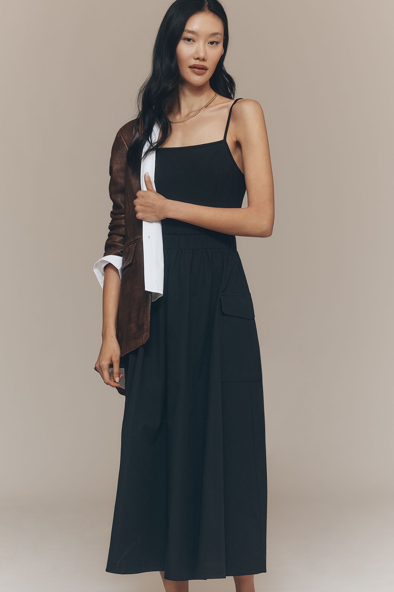 By Anthropologie Cargo A-Line Midi Dress