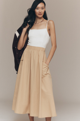 By Anthropologie Cargo A-Line Midi Dress