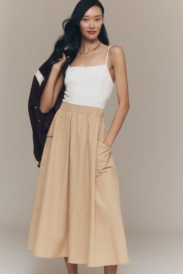 By Anthropologie Cargo A-Line Midi Dress