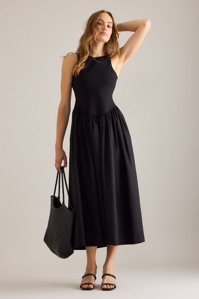 By Anthropologie Abito midi a due pezzi in jersey con vita alla basca #2