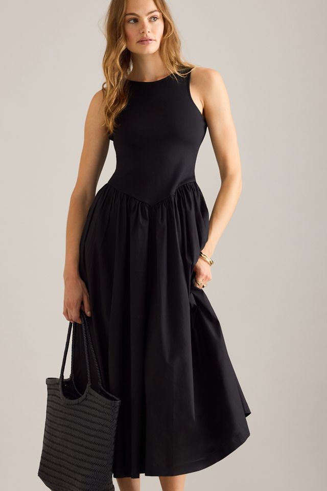 By Anthropologie Abito midi a due pezzi in jersey con vita alla basca #4