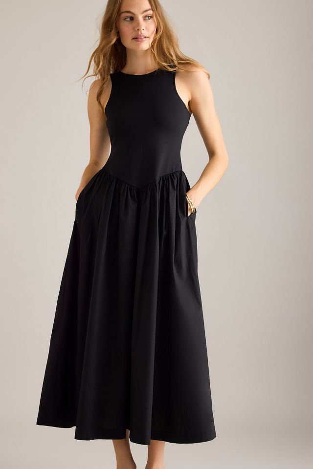 By Anthropologie Abito midi a due pezzi in jersey con vita alla basca #1