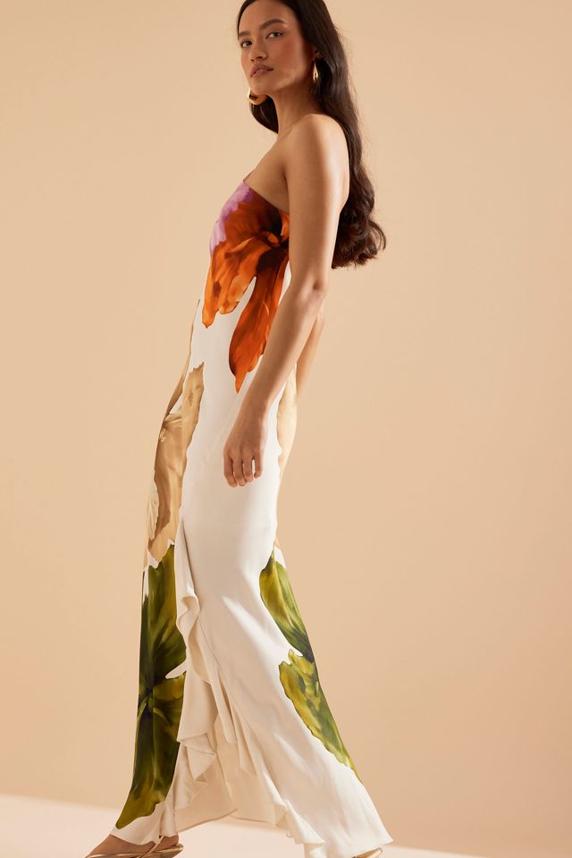 By Anthropologie Lucinda One-Shoulder Maxi Slip Dress #8