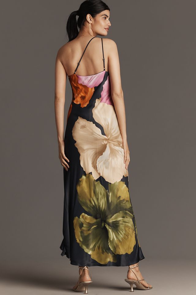 By Anthropologie Lucinda One-Shoulder Maxi Slip Dress