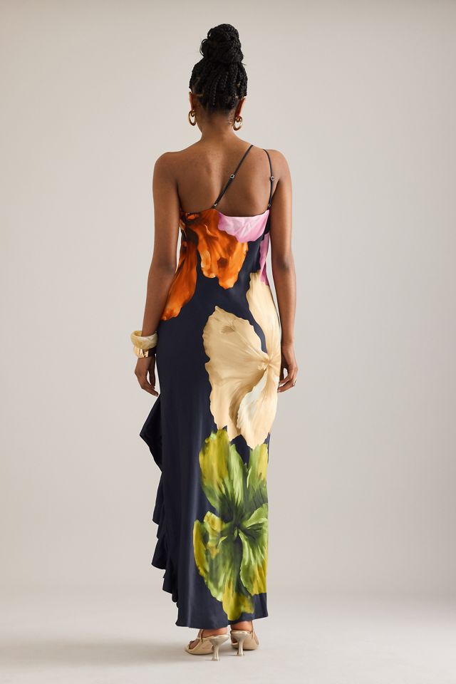 By Anthropologie Lucinda One-Shoulder Maxi Slip Dress #8