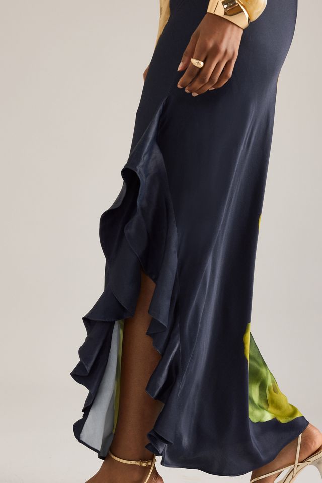 By Anthropologie Lucinda One-Shoulder Maxi Slip Dress #12