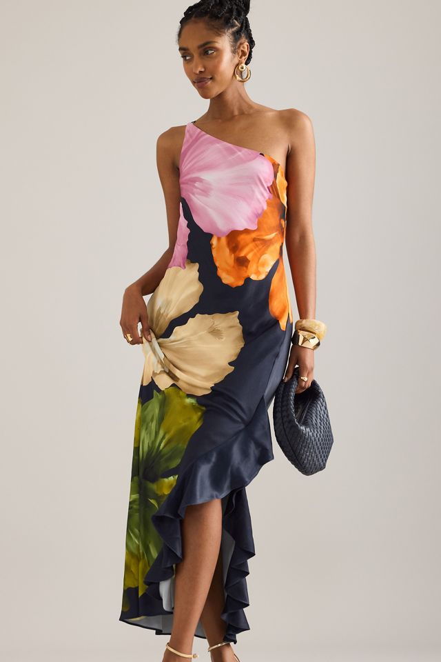 By Anthropologie Lucinda One-Shoulder Maxi Slip Dress #9