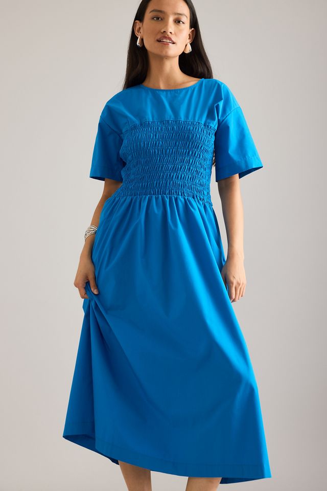 By Anthropologie Fern Smocked Short-Sleeve Midi Dress #1