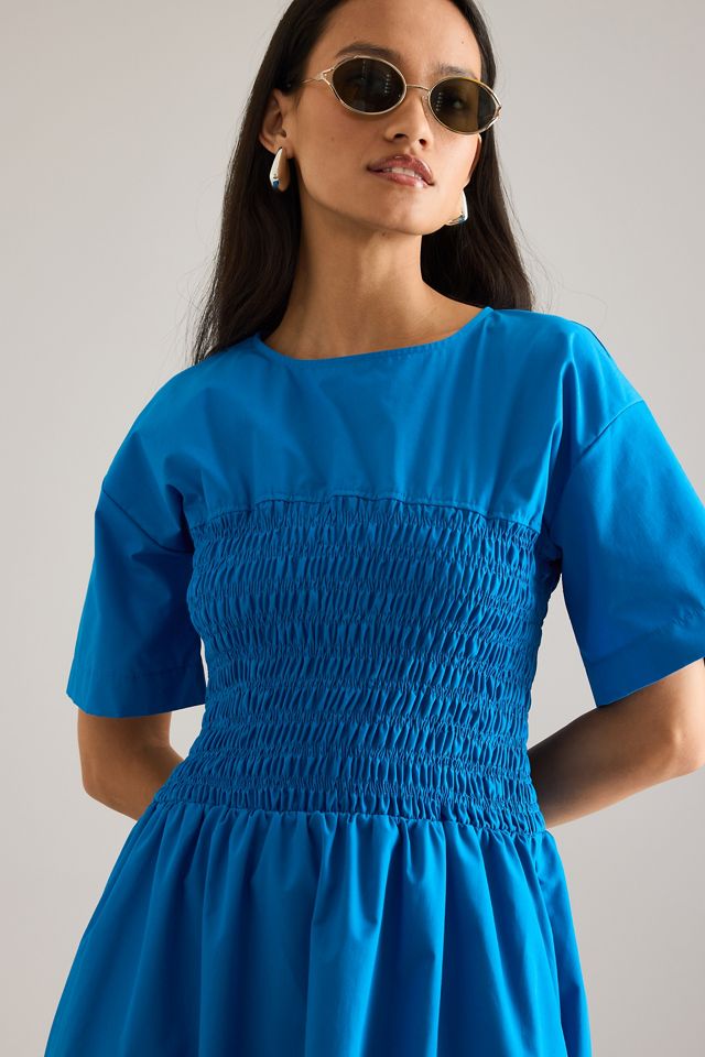 By Anthropologie Fern Smocked Short-Sleeve Midi Dress #2