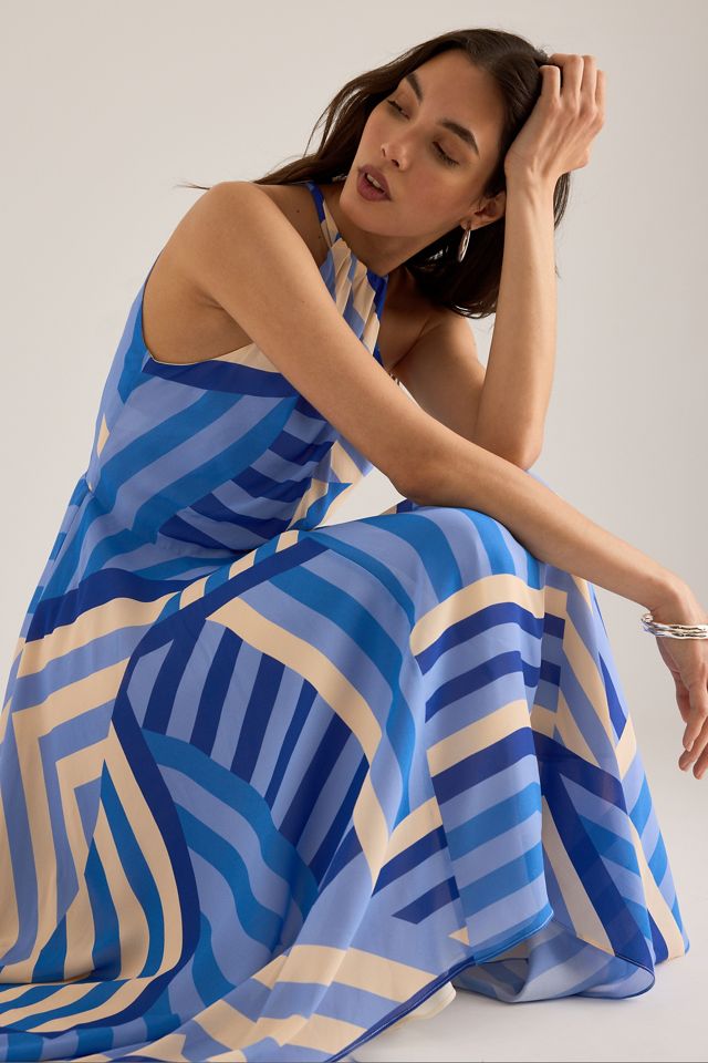Abito Lungo con Allacciatura al Collo a Righe Marni By Anthropologie #4