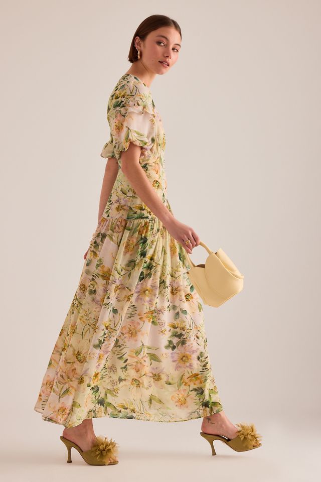 By Anthropologie Fifi Floral Puff-Sleeve Maxi Dress #5