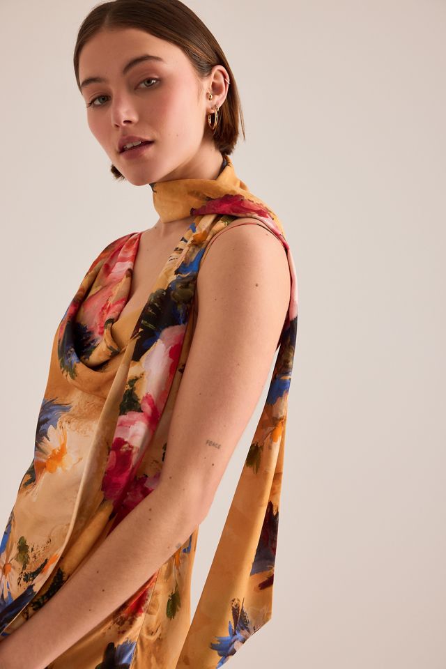 Robe maxi By Anthropologie Mindy à motif floral avec détail foulard #4