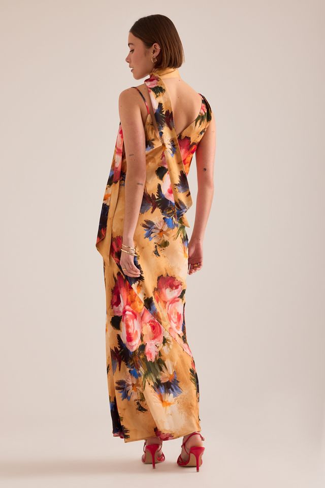 Robe maxi By Anthropologie Mindy à motif floral avec détail foulard #5