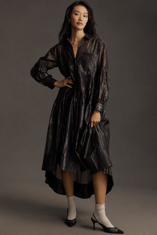 Long sleeve high low on sale dress