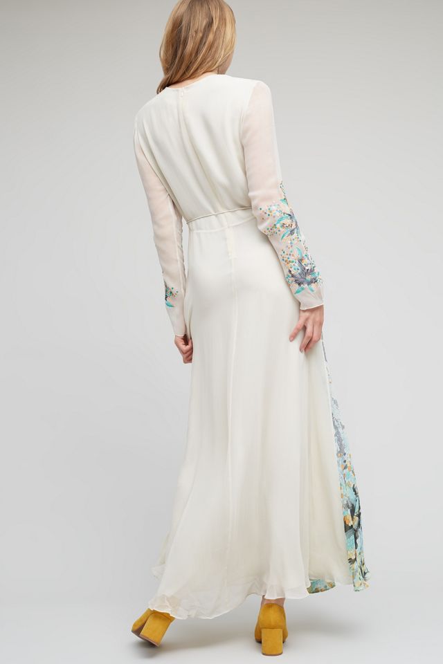 chinese dress ladies Neutral Tone Floral Maxi  Brandy's Popup