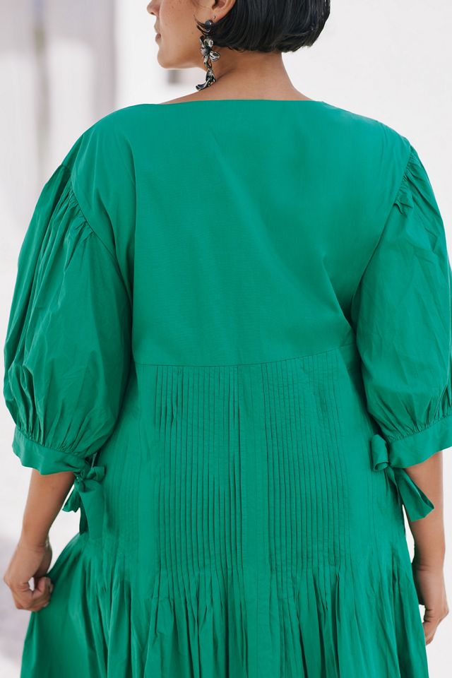 Maeve Pintuck Tie-Sleeve Midi Dress #6