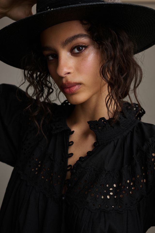 Maeve Long-Sleeve Lace Mini Dress #2