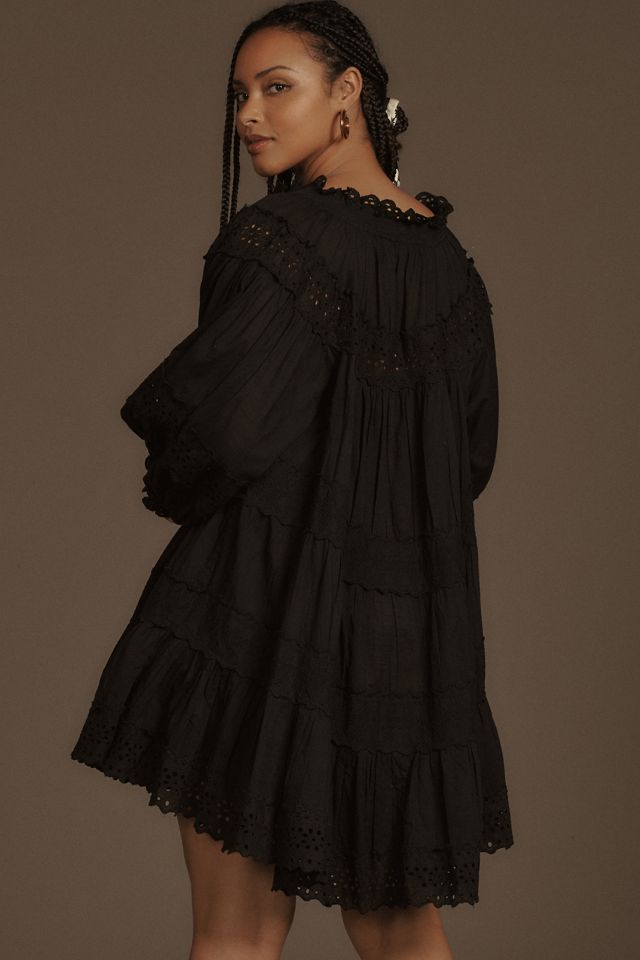 Maeve Long-Sleeve Lace Mini Dress #4