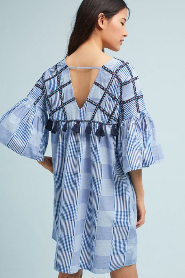 Robe tunique brodée Tatum, bleue #3