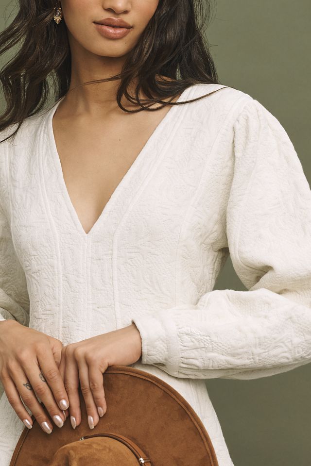 Pilcro Long-Sleeve V-Neck Textured Mini Dress #2