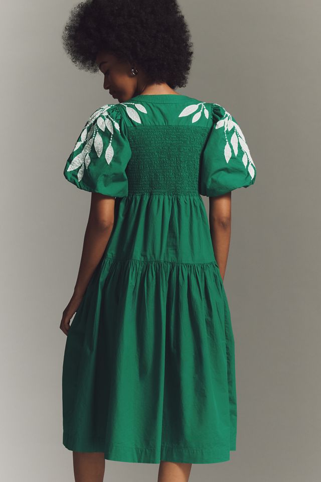 light green satin maxi dress Long Prom Dress with Contrasting Embroidered Bodice