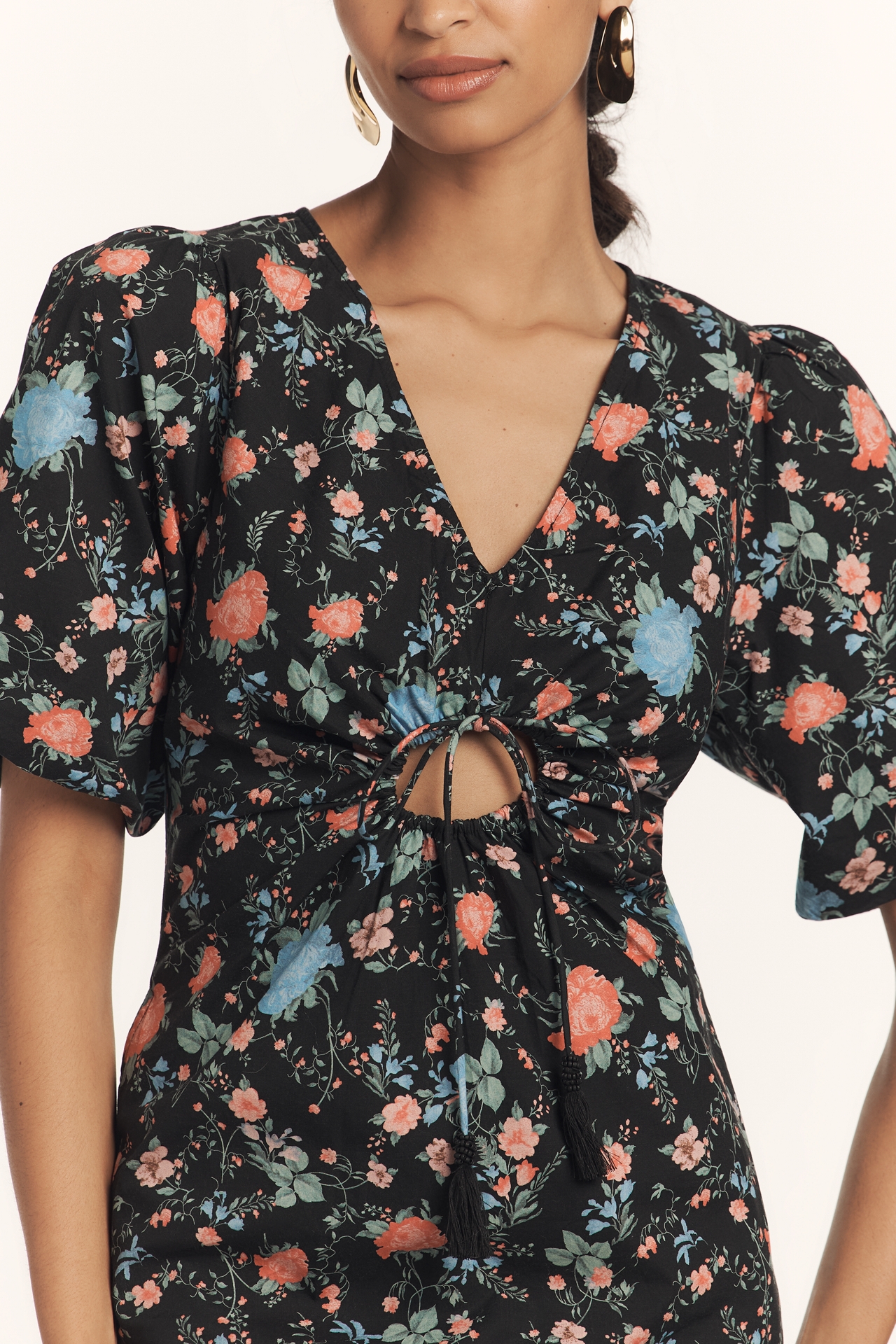 Maeve Short-Sleeve V-Neck Cotton Mini Dress