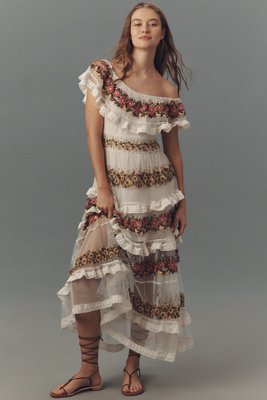 Ameri（アメリ）の「EMBROIDERY TULLE TIERED DRESS（ドレス
