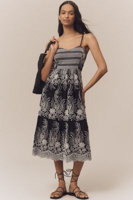 美品【定価2.8万】Anthropologie ダーシャスモックミディドレス 美品【定価2.8万】Anthropologie ダーシャスモックミディドレス